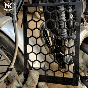 Mk Designs Radiator Grill for Royal Enfield 650 Twins [MS Matt Black , HoneyComb]