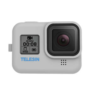 TELESIN Silicone Case with lanyard strap for GoPro Hero 8 Grey