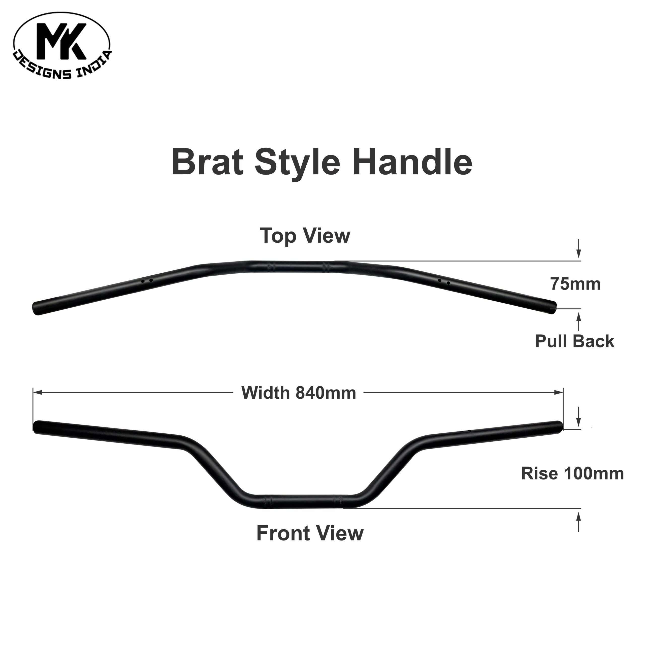 Mk Designs Brat Style Handle for Royal Enfield 650 Twins