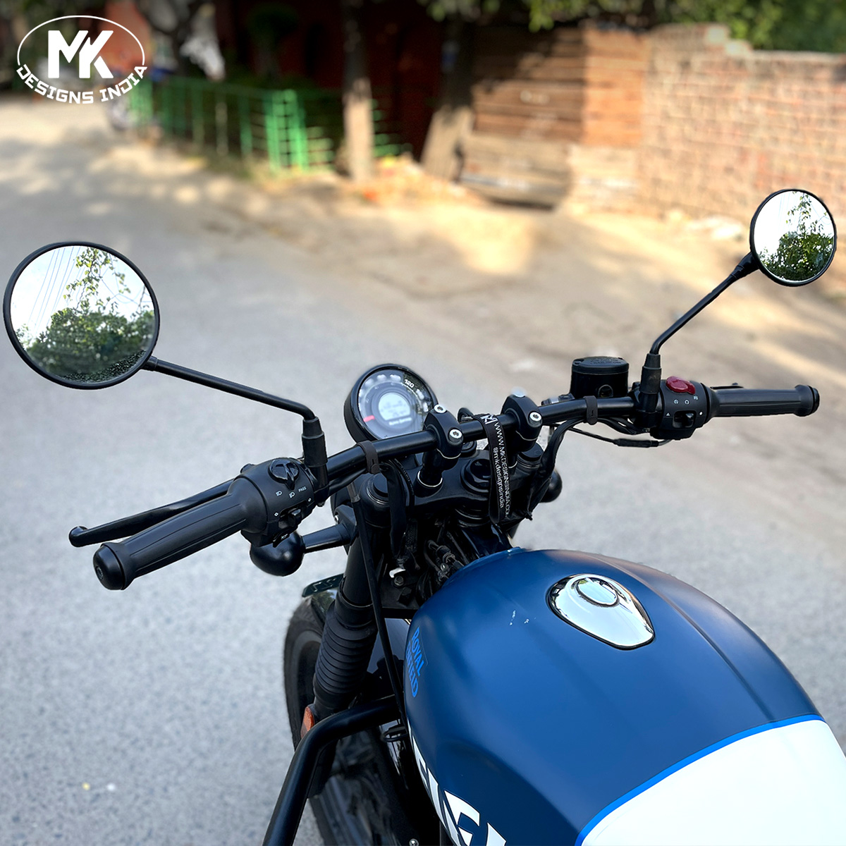 Mk Designs Drag Handle Bar with Risers for Royal Enfield Hunter 350