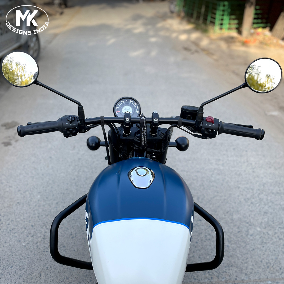 Mk Designs Drag Handle Bar with Risers for Royal Enfield Hunter 350