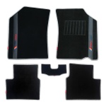 Elegant Star 7D Car Floor/Foot/Mat Compatible with Toyota Yaris | Black & Red, Black & White