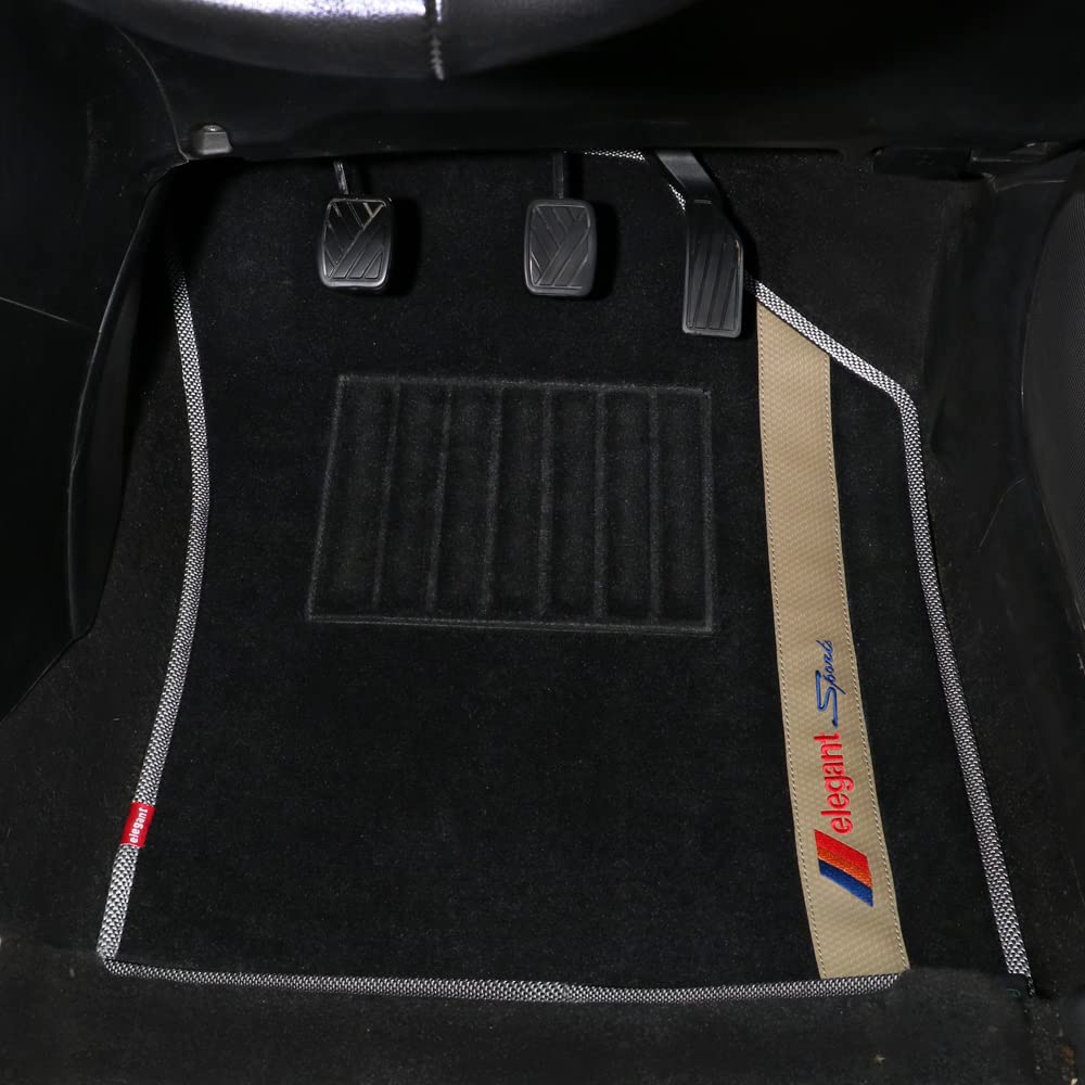 Elegant Sports Custom Fit Car Mat Compatible with Ford Figo 2015 Onwards | Available in 5 colors Black, Beige, Tan & Brown
