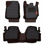 Elegant Star 7D Car Floor/Foot/Mat Compatible with Toyota Etios | Black & Red, Black & White