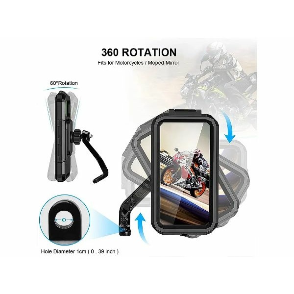 GPS Mobile Holder Waterproof | Mirror Mount | Without Charger