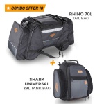 GUARDIAN GEARS Combo 10: Rhino 70L Tail Bag + Shark Universal 28L Tank Bag