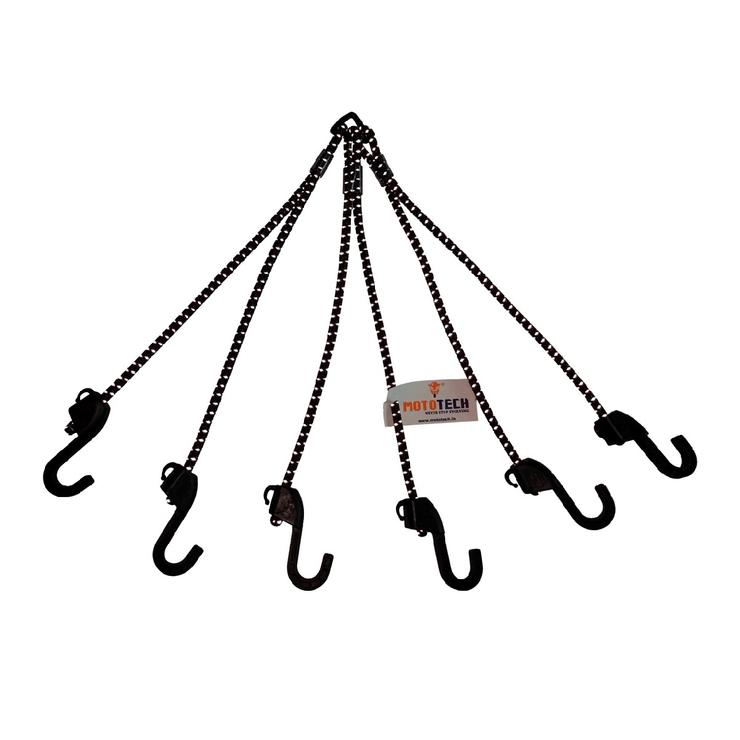 MOTOTECH Bungee Tie-down System Hexapod Reflective Black - 32" / 80cms
