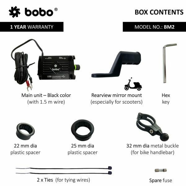 BOBO Claw Grip Mobile Holder BM2 Black (with 2.5A USB charger)