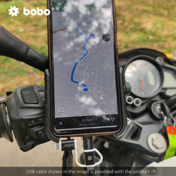 BOBO Jaw Grip Mobile Holder BM1 Pro (with fast USB 3.0 charger, SAE connector & Fast USB Cable)